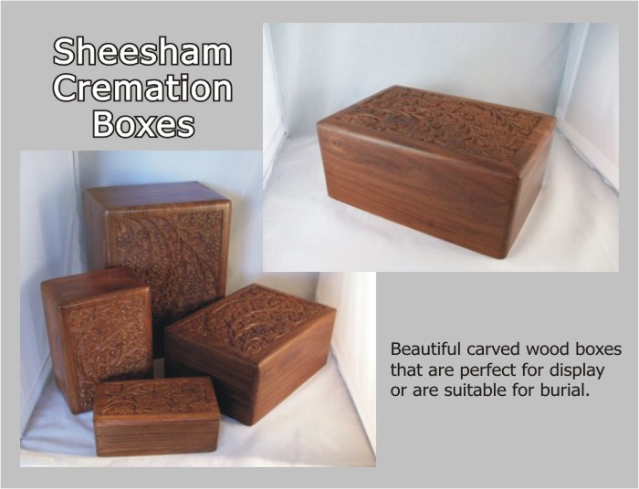 Boxes for display or burial
